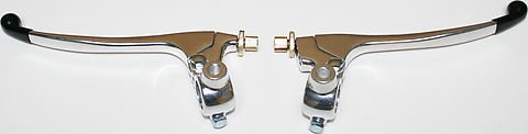 Universal motorcycle brake and clutch lever assemblies silver