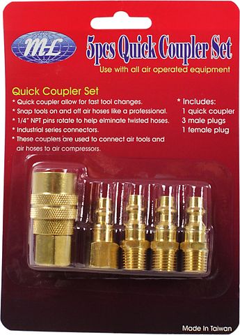 Universal motorcycle brass air coupler set