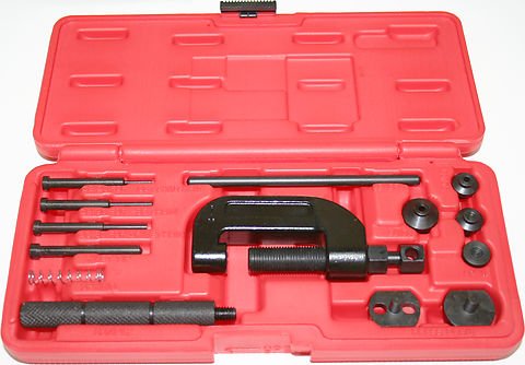 Universal motorcycle cam chain breaker riveter tool kit for conventional cam chain