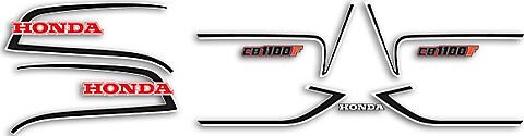 CB1100F 1983 Complete Decal Set ~ Red & White Canadian Model - VintageCB750