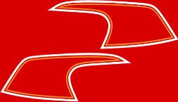 Honda CB350F gas tank decal set flake matador red