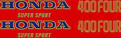 CB400F 1975 - 76 Complete Decal Set ~ Light Ruby Red - VintageCB750