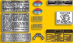 Honda CB400F parakeet yellow model warning and service label set