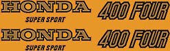 Honda CB400F tank and side logo decals parakeet yellow