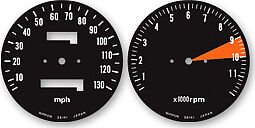 CB500T 1975 - 76 Speedo & Tach Face Decal Set ~ MPH - VintageCB750