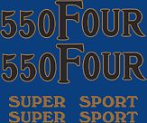 Honda CB550F bike decal set blue model