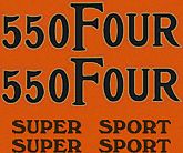 Honda CB550F bike decal set orange model