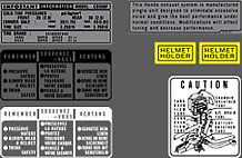 CB550F 1975 - 77 ~ Warning and Service Label Set - VintageCB750