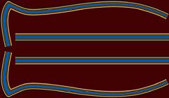 CB550K 1977 - 78 Gas Tank Stripe Decals ~ Gold/Blue Type - VintageCB750