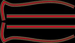 Honda CB550K gas tank stripe decals gold red type