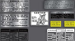 Honda CB750F supersport warning and service label set