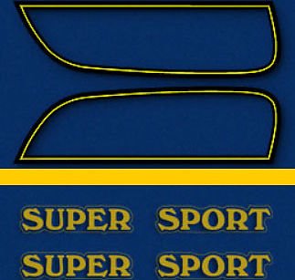Honda CB750F gas tank decal set candy sapphire blue model