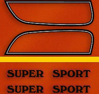 Honda CB750F gas tank decal set flake sunrise orange model