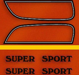 CB750F 1975 Gas Tank Decal Set ~ Flake Sunrise Orange Model - VintageCB750