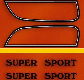 CB750F 1975 Gas Tank Decal Set ~ Flake Sunrise Orange Model - VintageCB750