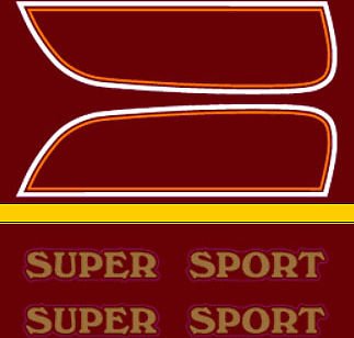 Honda CB750F gas tank decal set candy antares red
