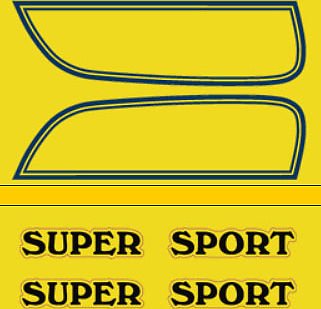 CB750F 1976 Gas Tank Decal Set ~ Sulfur Yellow Model - VintageCB750