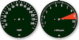 CB750F 1976 Speedo & Tach Face Decal Set ~ MPH - VintageCB750