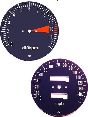 CB750F 1978 Speedo & Tachometer Face Plate Set ~ MPH - VintageCB750