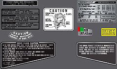 Honda CB750F supersport silver model only warning and service label set