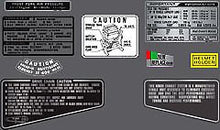 Charger l&#39;image dans la galerie, CB750F 1979 - 80 Supersport ~ Silver Model Only ~ Warning and Service Label Set - VintageCB750