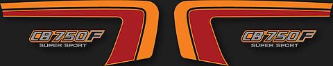 Honda CB750F side panel stripe and logo decal set black model