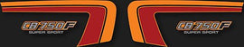 CB750F 1982 Side Panel Stripe & Logo Decal Set ~ Black Model - VintageCB750