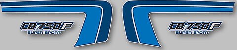 Honda CB750F side panel stripe and logo decal set silver model
