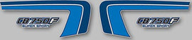 CB750F 1982 Side Panel Stripe & Logo Decal Set ~ Silver Model - VintageCB750