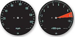 Honda CB750K speedo and tach face decal set mph