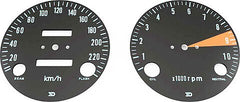 1969-70 Honda CB750K Speedo & Tachometer Face Plate Set ~ KM/H
