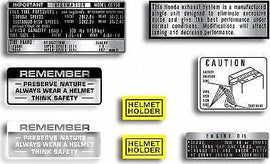 CB750K 1971 - 72 ~ Warning and Service Label Set - VintageCB750