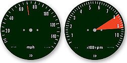 Honda CB750K speedo and tach face decal set mph