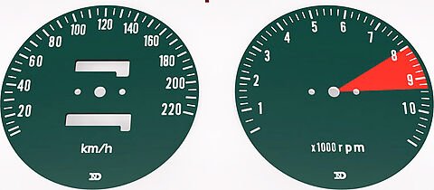 CB750K 1972 - 74 L - Cut Style Speedo & Tachometer Face Plate Set ~ KM/H - VintageCB750