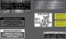 Charger l&#39;image dans la galerie, CB750K 1973 - 74 ~ Warning and Service Label Set - VintageCB750