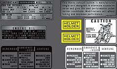 Honda CB750K warning and service label set
