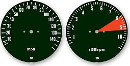 Honda CB750K speedo and tach face decal set mph
