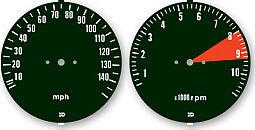 CB750K 1975 Speedo & Tach Face Decal Set ~ MPH - VintageCB750