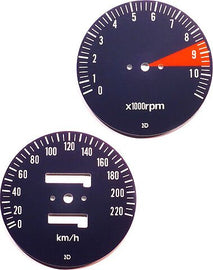 CB750K 1977 Speedo & Tachometer Face Plate Set ~ KM/H - VintageCB750