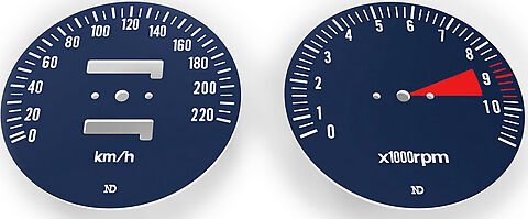 Honda CB750K speedo and tachometer face plate set km h