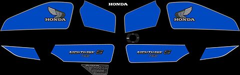 CB750SC 1985 Complete Decal Set ~ Canadian Model - VintageCB750