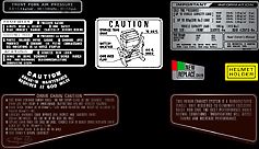 1981-82 Honda CB900F ~ Black Model ~ Warning and Service Label Set