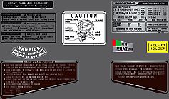 1981-82 Honda CB900F ~ Silver Model ~ Warning and Service Label Set
