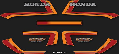 Honda CB900F complete decal set black model