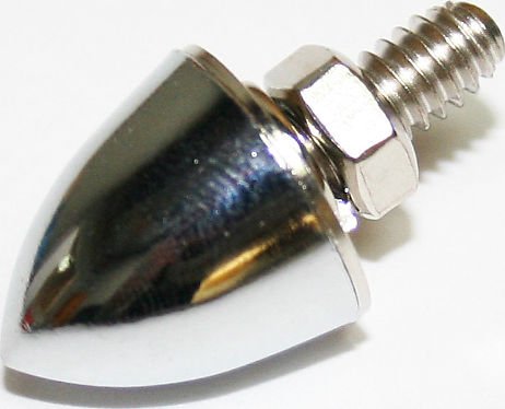 Universal motorcycle chrome bullet shaped license plate bolt