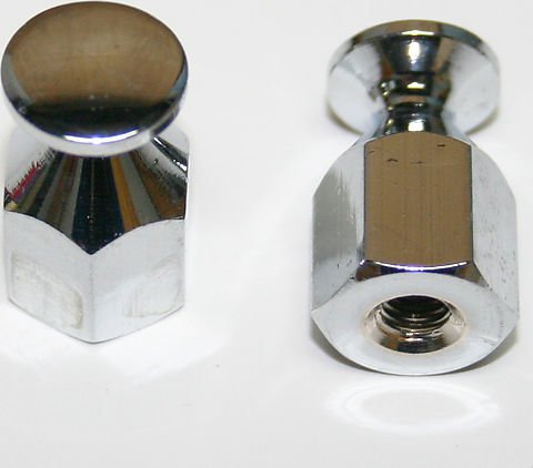 Universal motorcycle chrome bungee nut set 2 6mm x 1.00mm