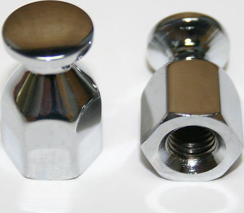 Universal motorcycle chrome bungee nut set 2 8mm x 1.25mm