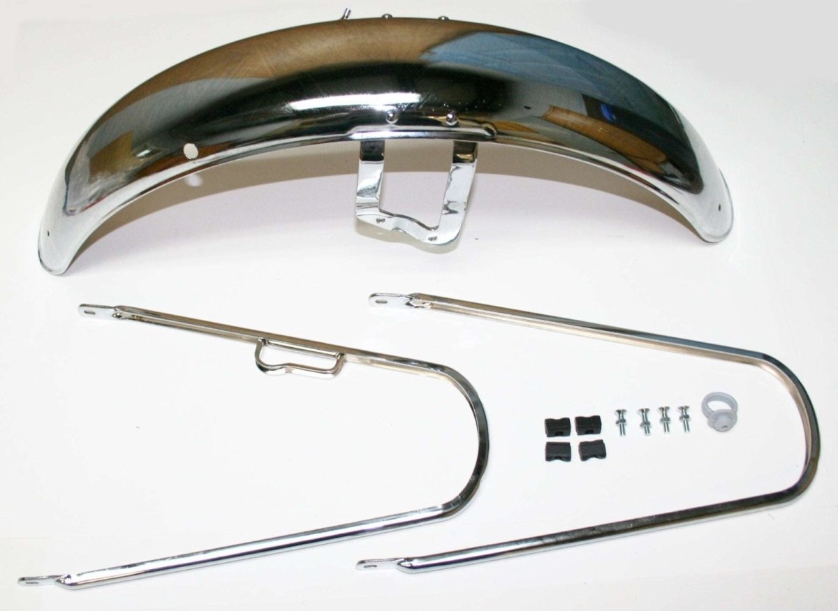 Honda CB350F CB400F chrome stock type front fender 61100-333-000XW