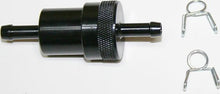 Load image into Gallery viewer, CNC Machined Black Anodized 1/4&quot; Fuel Filter w Clips - VintageCB750