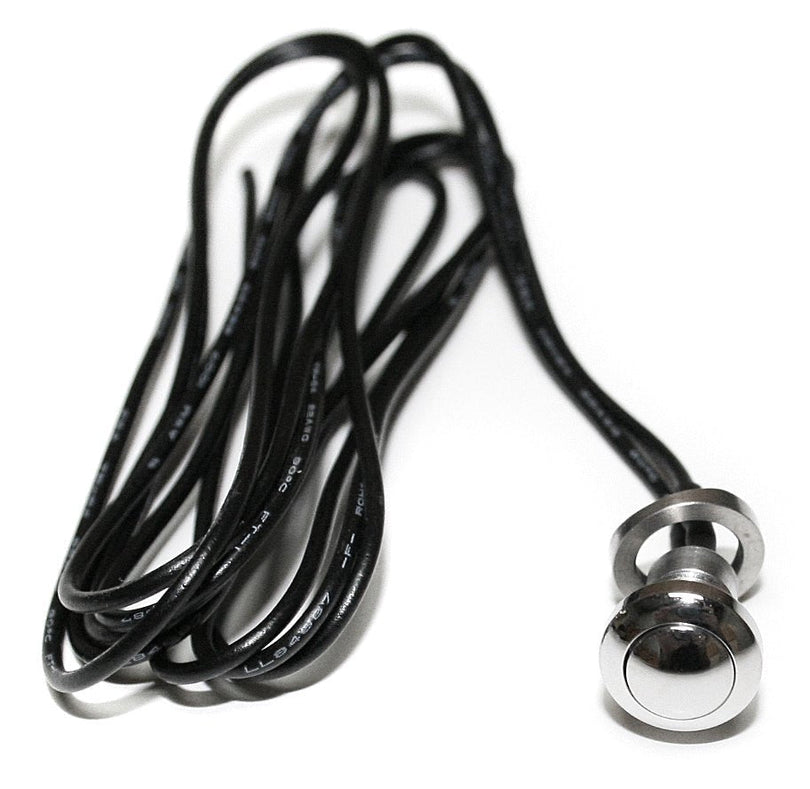 Universal chrome micro push button kill switch with 20 inch leads